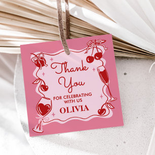 Étiquettes Cadeau Carré de fête d'anniversaire à 30 ans