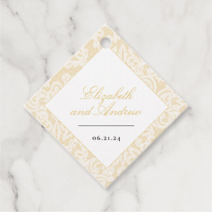 Étiquettes Cadeau Carré Mariage de script élégant en dentelle noire