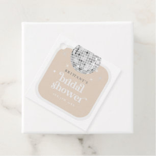 Étiquettes Cadeau Carré Mariage Rétro Disco Groovy 