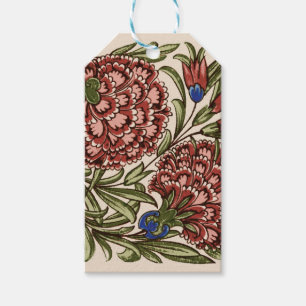 Étiquettes-cadeau Carreau de fleur d'œillet Art antique rustique De 