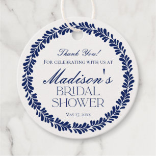 Étiquettes Cadeau Carreau de Talavera Bleu Fête espagnole Réception 