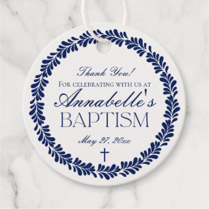 Étiquettes Cadeau Carrelage Talavera Bleu Espagne Fiesta Cercle Bapt