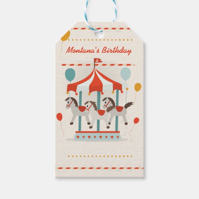 Étiquettes Cadeau Carrousel (Devant)