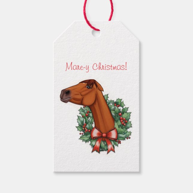 Étiquettes-cadeau Carte à plat de Noël Mare-y (Devant)