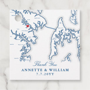 Étiquettes Cadeau Carte Annapolis Mariage bleu marine