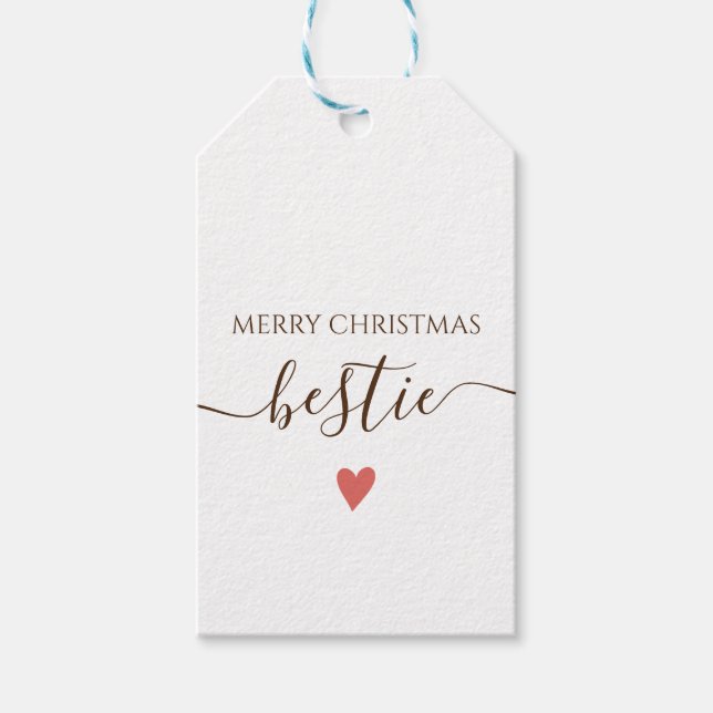 Étiquettes-cadeau Carte Bestie Joyeux Noël (Devant)