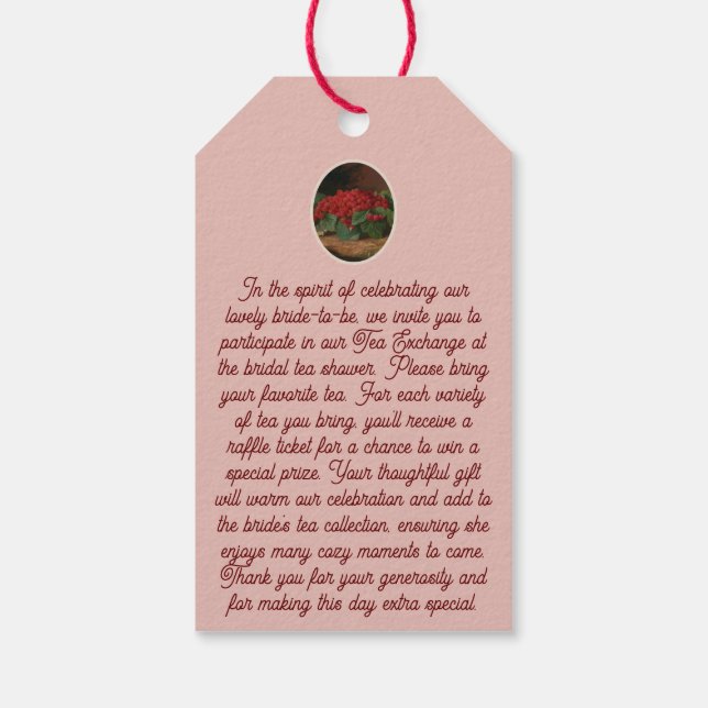 Étiquettes-cadeau Carte de boîtier de demande d'échange de thé - sac (Dos)