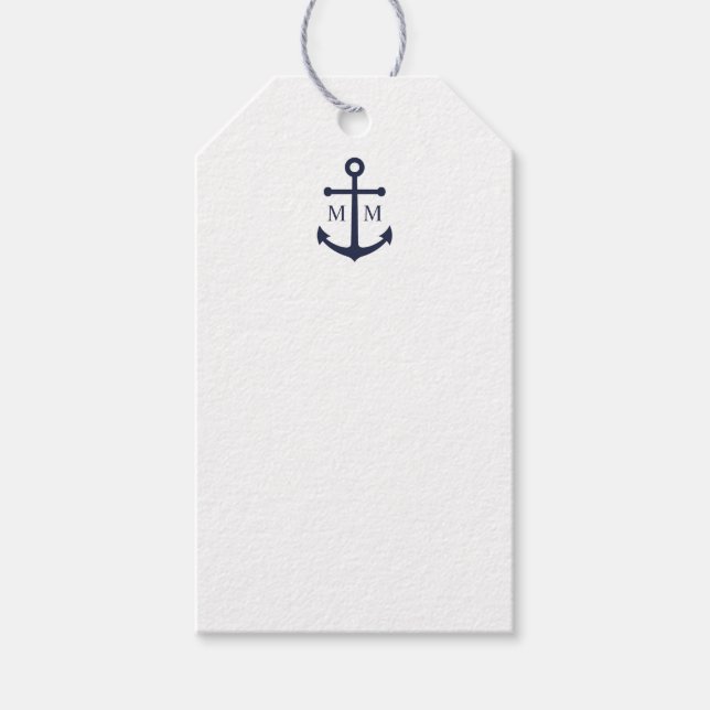 Étiquettes-cadeau Carte de conseil des Mariages d'Ancre bleu marine (Devant)