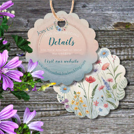 Étiquettes Cadeau Carte de détail du Mariage Fleur sauvage Mountain 