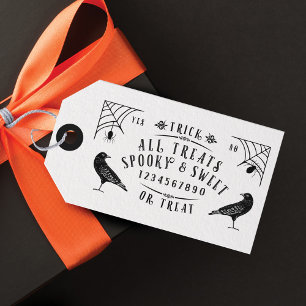 Étiquettes-cadeau Carte de l'esprit d'Halloween   Trick ou Treat Mer