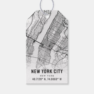 Étiquettes-cadeau Carte de New York Faveur de mariage