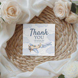 Étiquettes Cadeau Carte de remerciement à l'aquarelle d'aviateur vin