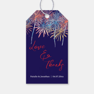 Étiquettes-cadeau Carte de remerciement de mariage du 4 juillet 