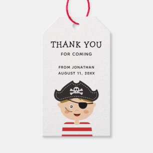 Étiquettes-cadeau Carte de remerciement Pirate pour l'anniversaire d