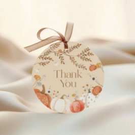 Étiquettes Cadeau Carte de remerciement pour bébé d'automne citrouil
