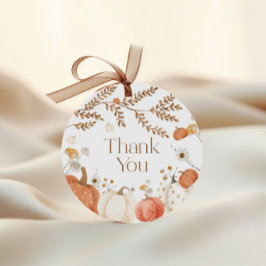 Étiquettes Cadeau Carte de remerciement pour bébé d'automne citrouil