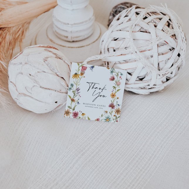 Étiquettes Cadeau Carte de remerciement pour la douche de mariée flo (Créateur téléchargé)