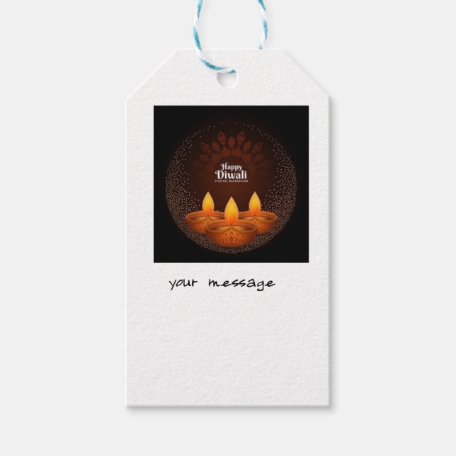 Étiquettes-cadeau carte de voeux diwali (Devant)