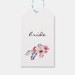 Étiquettes-cadeau Carte d'évaluation Mariage Fleur sauvage aquarelle