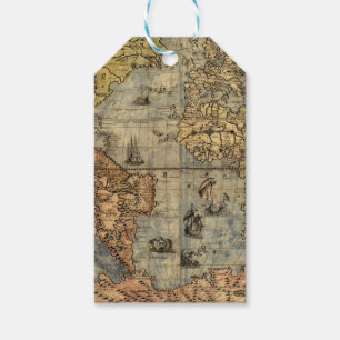 Étiquettes-cadeau Carte du monde Forlani Antiquev 1565 Renaissance