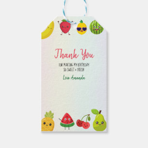 Étiquettes-cadeau Carte Enfants Fruits Merci Anniversaire