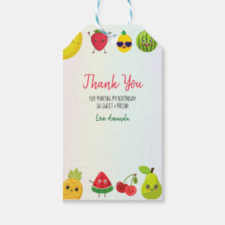 Étiquettes-cadeau Carte Enfants Fruits Merci Anniversaire