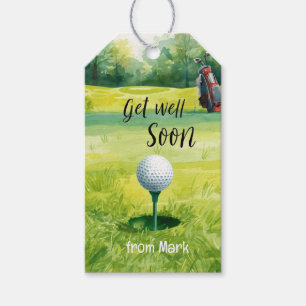 Étiquettes-cadeau Carte Golf Get Well Soon - Watercolor Golf Course