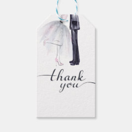 Étiquettes-cadeau Carte "Merci" de danse des mariés élégants