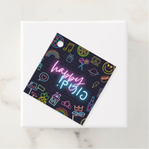 Étiquettes Cadeau Carte Neon Purim