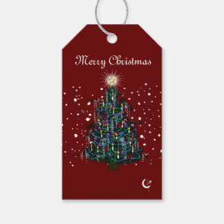 Étiquettes-cadeau Carte postale Arbre de Noël