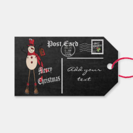 Étiquettes-cadeau Carte postale Stylisée Chalkboard Snowman