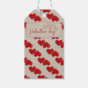 Étiquettes-cadeau Carte romantique Saint-Valentin Motif de Red Hea