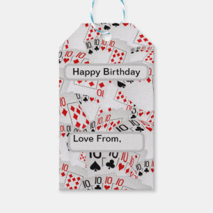 Étiquettes-cadeau Cartes De Poker Quad Tens Disposées,