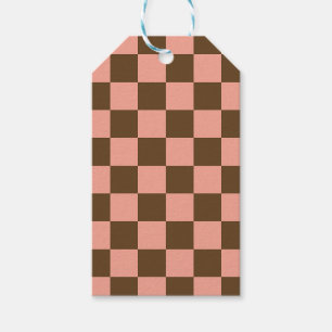 Étiquettes-cadeau Carton Brown foncé et rose clair