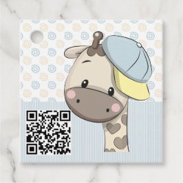 Étiquettes Cadeau Cartoon personnalisé Baby Boy Giraffe