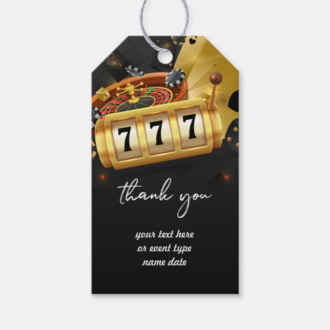 Étiquettes-cadeau Casino Merci de soirée (Devant)