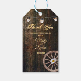 Étiquettes-cadeau Casquette Boots Country et Mariage Barnwood