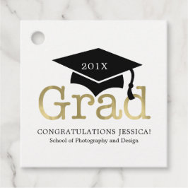 Étiquettes Cadeau Casquette de graduation moderne personnalisée
