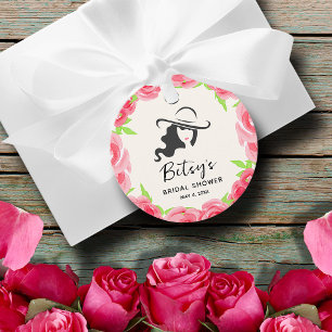 Étiquettes Cadeau Casquette de Lady's Roses de l'aquarelle Derby Fêt