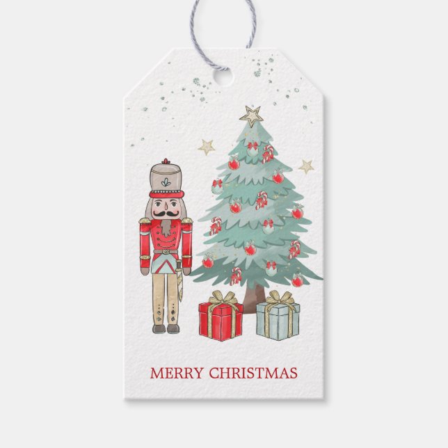 Étiquettes-cadeau Casse-noix et arbre de Noël (Devant)