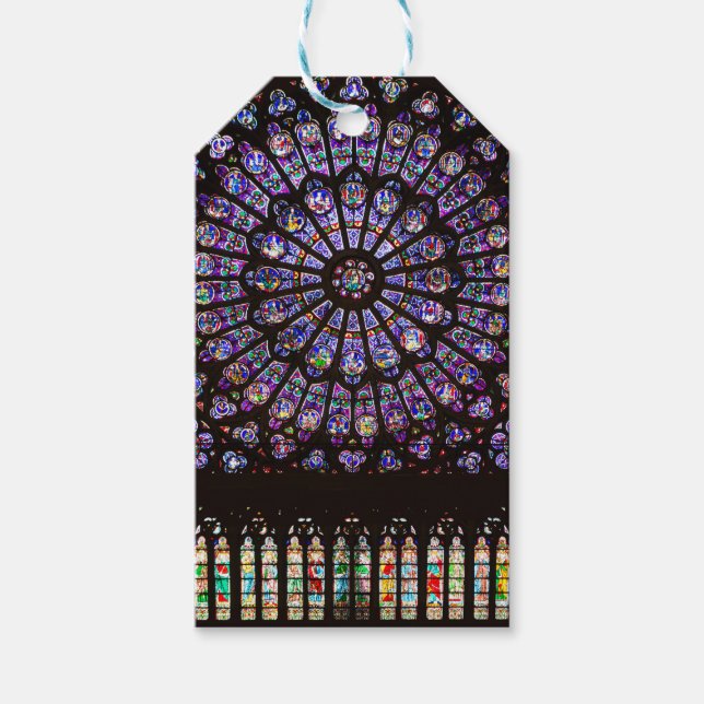Étiquettes-cadeau Cathédrale Notre-Dame de Paris Rose (Devant)