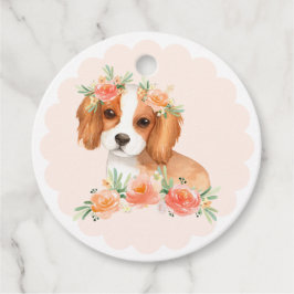 Étiquettes Cadeau Cavalier King Charles Spaniel Peach Chien Merci