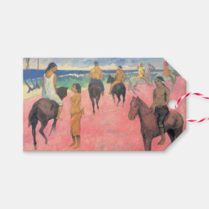 Étiquettes-cadeau Cavaliers sur la Plage à Tahiti (de Gaugin)