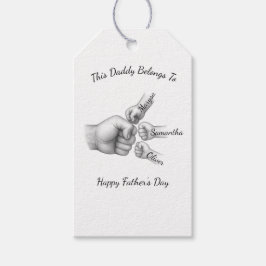 Étiquettes-cadeau Ce papa appartient à - Don avec les noms des enfan