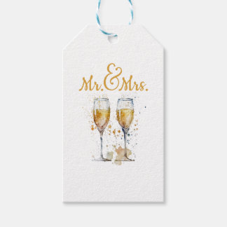 Étiquettes-cadeau Célébration de M. et Mme Champagne