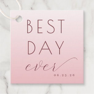 Étiquettes Cadeau Célébration Typographique Rose Optimiste