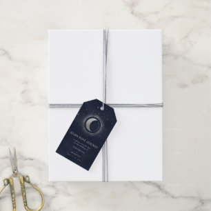 Étiquettes-cadeau Céleste Lune D'Argent Enregistrer La Date Photo