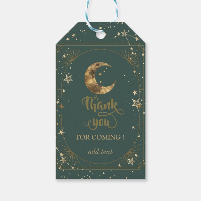 Étiquettes-cadeau Celestial Moon Stars Frame (Devant)