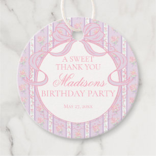 Étiquettes Cadeau Cercle de fête d'anniversaire floral fantaisiste v