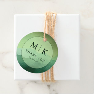 Étiquettes Cadeau Cercle de gratitude vert et tranquille